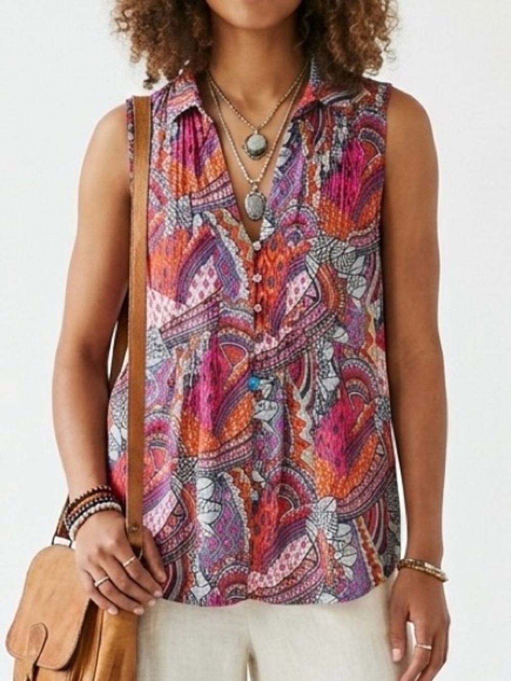 Anthropologie Maeve Whimsical Pintuck Blouse S Boho